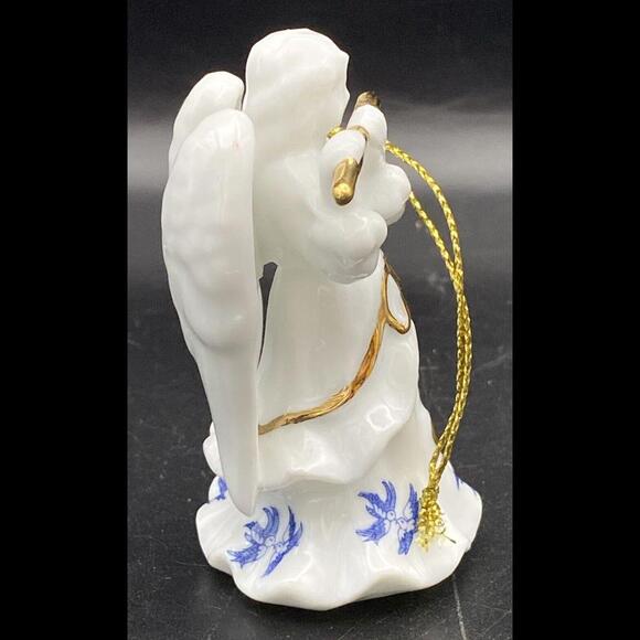 RARE! Cardew Blue ANGEL w/ FLUTE ~ Hand Made Paul Cardew Ornament - Picture 8 of 9